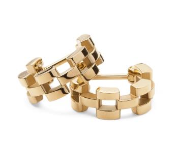 Daniel Wellington Stylové kruhové náušnice z pozlacené oceli 3-Link DW00400989
