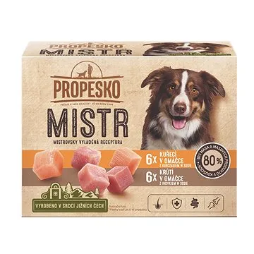 Propesko Mistr filetky s kuřecím a krůtím v omáčce 12×85g (8595606407763)