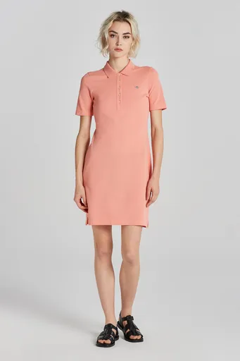 ŠATY GANT SLIM SHIELD SS PIQUE POLO DRESS PEACHY PINK