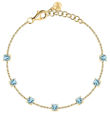 Morellato Pozlacený náramek s modrými kubickými zirkony Tesori SAIW305