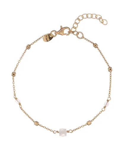 Alisia Pozlacený náramek s korálky měsíčního kamene AL4099.01.052
