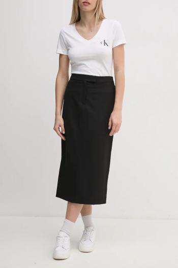 Sukně Calvin Klein černá barva, midi, 00040WL674