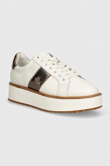 Kožené sneakers boty Lauren Ralph Lauren Amelia bílá barva, 802947677001