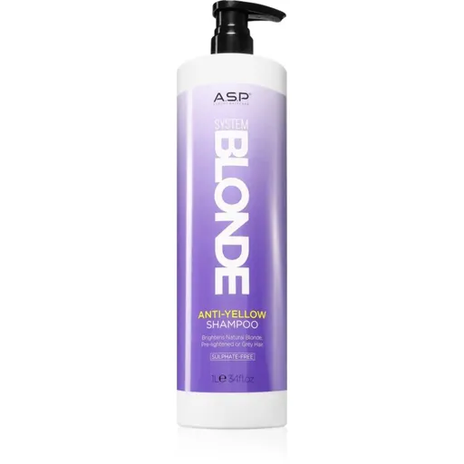 ASP System Blonde Anti-Yellow rozjasňující šampon pro blond a šedivé vlasy 1000 ml