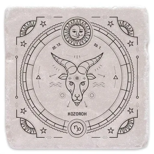Mramorový tácek - znamení zvěrokruhu, kozoroh