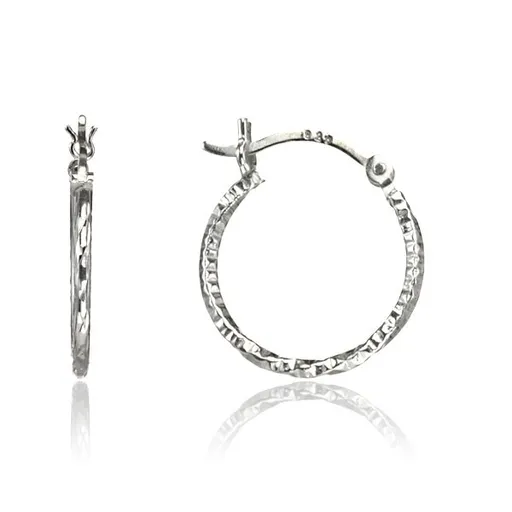 Kruhy ze stříbra 925 - točená hranatá linie, 18 mm