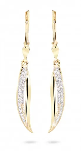 Cutie Jewellery Stylové náušnice ze žlutého zlata s třpytivými zirkony Z8046-55-10-X-1