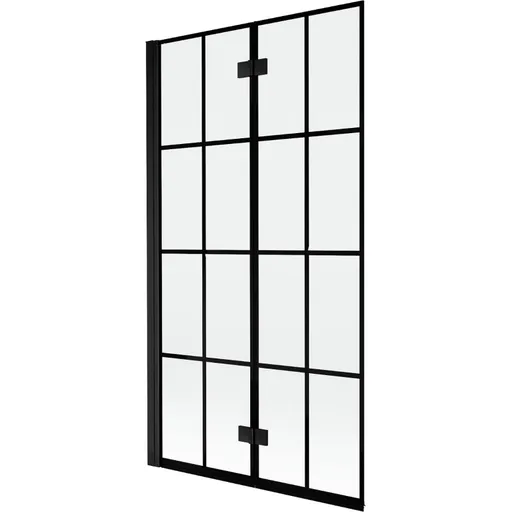 MEXEN MIST vanová zástěna 100x150 cm 6mm 2-s, černá, dekor, levá 8A9-100-002-70-77-L