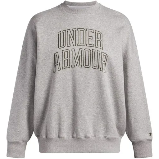 Under Armour RIVAL FLEECE VARSITY Dámská mikina, šedá, velikost
