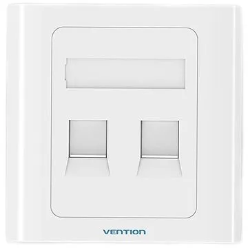 Vention 2 Port Keystone RJ-45 Jack Wall Plate White 86 Type (IFBW0)
