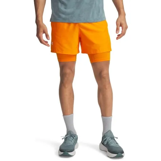 Under Armour LAUNCH 5 2-IN-1 Pánské kraťasy, oranžová, velikost L