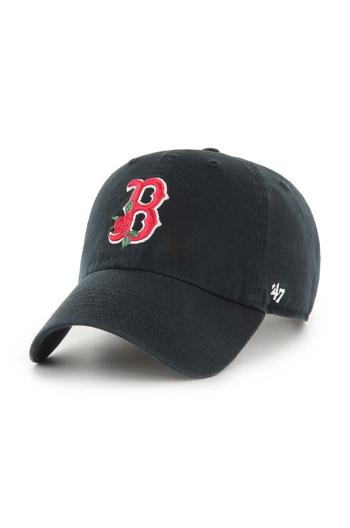 Bavlněná baseballová čepice 47 brand MLB Boston Red Sox černá barva, s aplikací, B-THRNC02GWS-BK