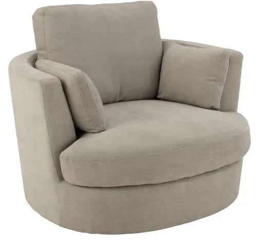Šedé kulaté křeslo Swivel Grey - 98*107*88cm J-Line by Jolipa