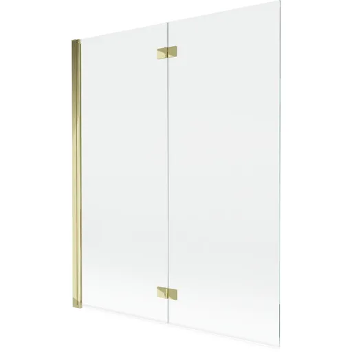 MEXEN MIST vanová zástěna 140x150 cm 6mm 2-s, zlatá, čirá, levá 8A9-140-002-50-00-L