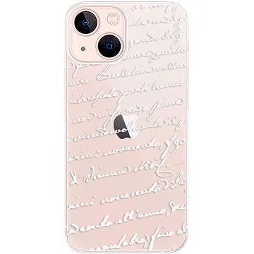iSaprio Handwriting 01 - white pro iPhone 13 mini (hawri01w-TPU3-i13m)