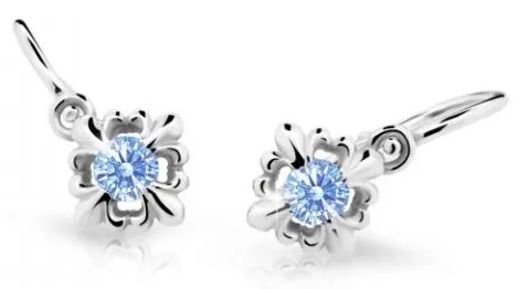 Cutie Jewellery Roztomilé dětské náušnice z bílého zlata C2212-10-X-2 světle modrá