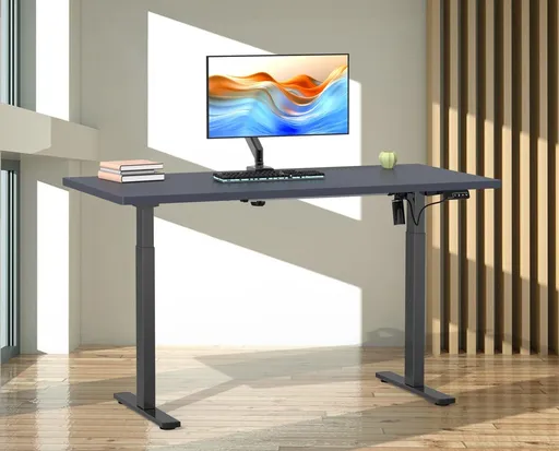 VCM Výškově nastavitelný stůl E-Lona 140x50, antracit