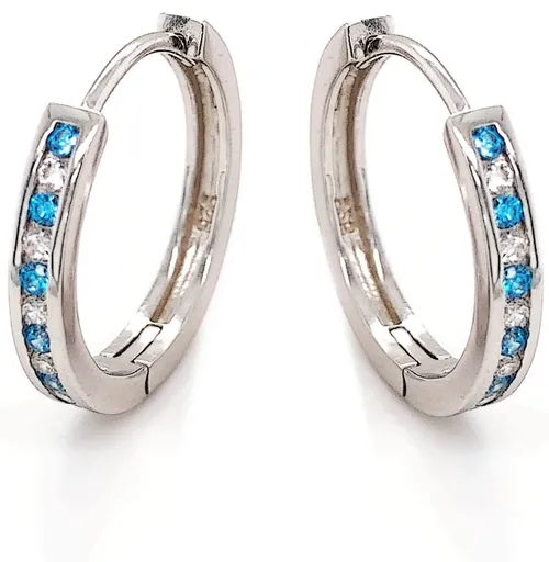 MOISS Stříbrné kruhové náušnice s barevnými zirkony E0000741