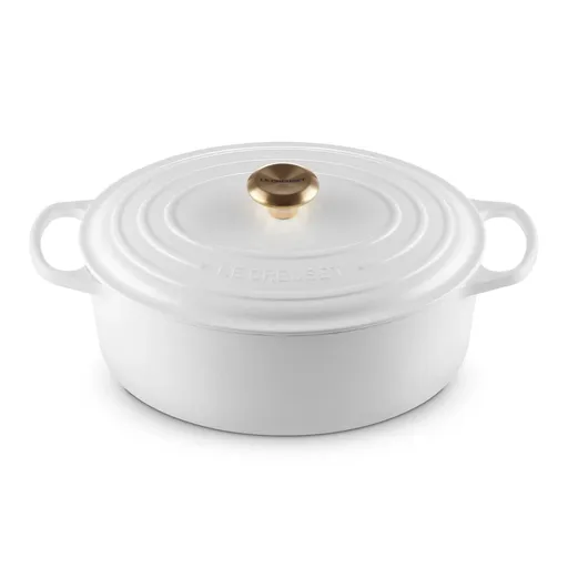 Kastrol SIGNATURE 31 cm, 6,3 l, oválný, WHITE, litina, Le Creuset