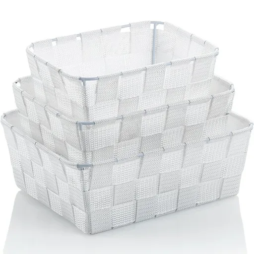 Kela 3dílná sada úložných košíků Alvaro, bílá