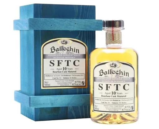 Ballechin SFTC 2010 Bourbon cask 10 years Highland whisky 55%  0,5l
