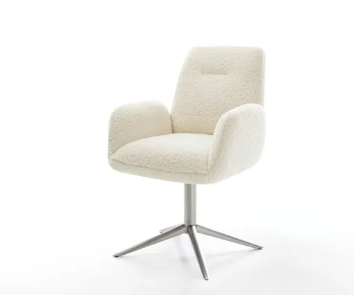 Jídelní židle Zoa-Flex plyšový manšestr béžová křížová podnož