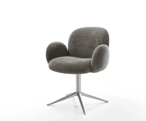 Jídelní židle Nube-Flex s područkami bouclé měkký tmavě béžová