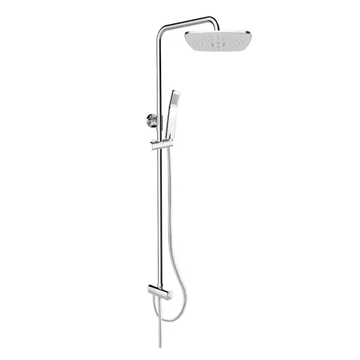 Mereo Sprchový set s tyčí, hadicí, ruční a talíř. hranatou sprchou, šedá CB95001SG2