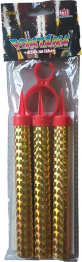 Party fontána na dort 12 cm + DRŽÁK NA LÁHEV - ZLATÁ - 3 ks 4/40/3 - ČÍNA