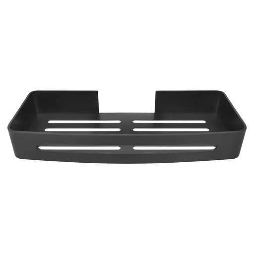 Olsen Spa koupelnová polička na nalepení 32 x 13 x 4,7 cm kov černá barva KD02081797