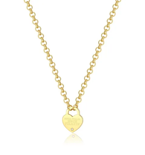 S'Agapõ Hravý pozlacený náhrdelník se srdíčkem Be My Always SBM77