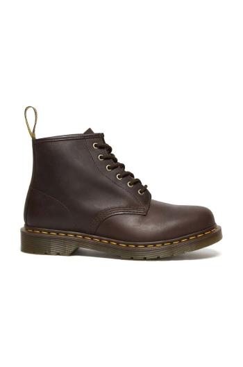 Kožené kotníkové boty Dr. Martens 101 dámské, hnědá barva, na plochém podpatku, DM27761201