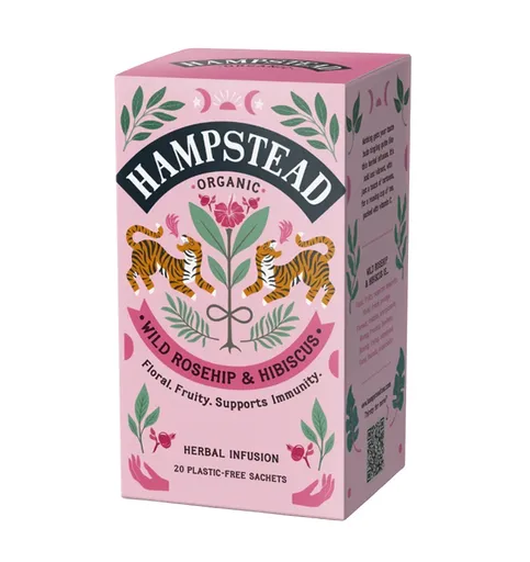 Hampstead Tea BIO Šípkový čaj s ibiškem 20x1,5 g