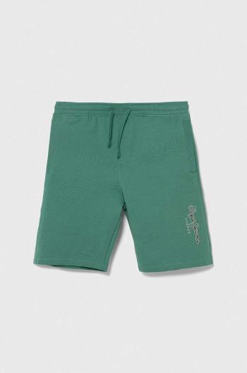 Dětské bavlněné šortky Pepe Jeans NEW EDDIE SHORT zelená barva, nastavitelný pas