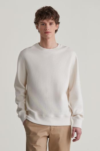 MIKINA GANT WAFFLE C-NECK SWEAT CREAM