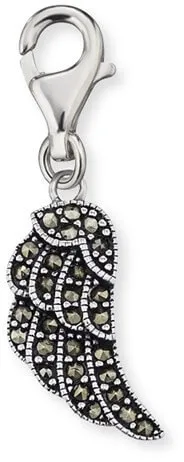 Engelsrufer Stříbrný přívěsek na náramek Křídlo s markazity ERC-LILWING-MA