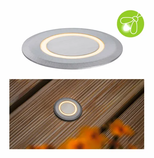 PAULMANN LED zemní svítidlo zlaté světlo neláká hmyz IP67 kruhové 50mm 2200K 2,2W 230V hliník umělá hmota/kov 947.27