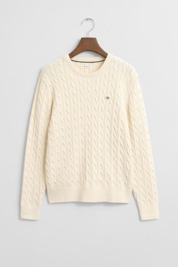 SVETR GANT SHIELD COTTON CABLE C-NECK CREAM