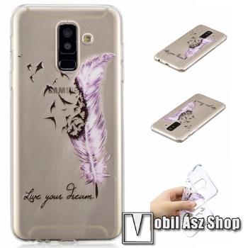 Szilikon védő tok / hátlap - MADÁRTOLL MINTÁS - SAMSUNG SM-A605G Galaxy A6 Plus (2018)
