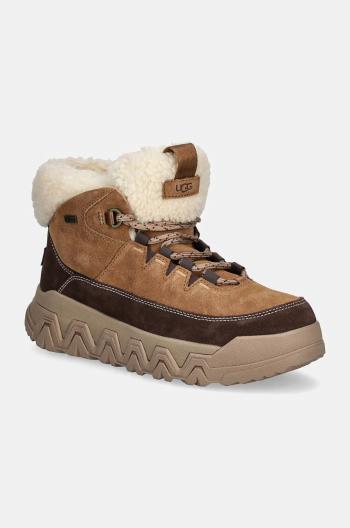 Nízké kozačky UGG Terretrail Cozy Lace dámské, hnědá barva, na platformě, zateplené, 1158210-CHE