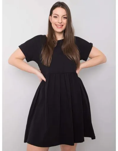 Dámské šaty bavlněné plus size Molly černé