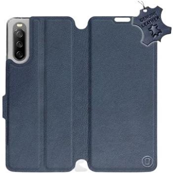 Kožené flip pouzdro na mobil Sony Xperia 10 III - Modré -  Blue Leather (5903516728275)