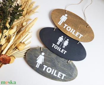 Feliratos tábla, Fa, Mosdó, Wc, Toilet