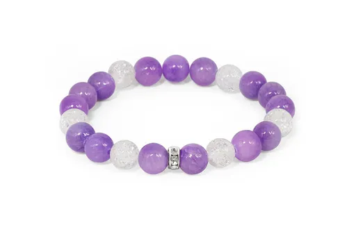 Agato Korálkový náramek z jadeitu a křišťálu MINK139/17