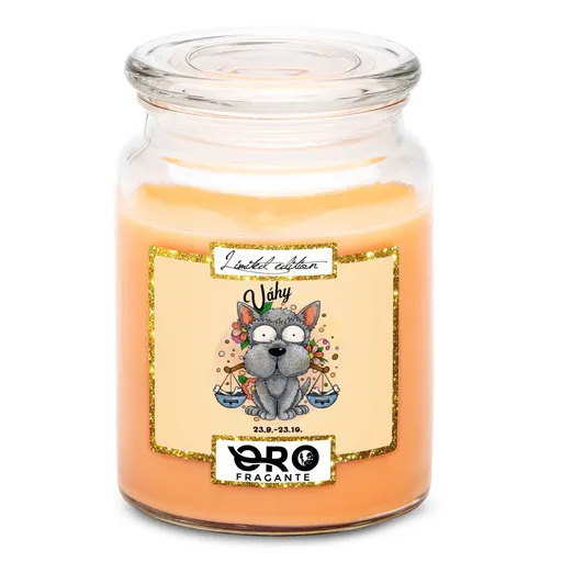 Svíčka Psí znamení – váhy (Vůně svíčky: Tropické ovoce)