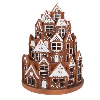 Svítící perníková věž z chaloupek Gingerbread House - Ø 21 * 26 cm/ 3*AAA 6PR4345