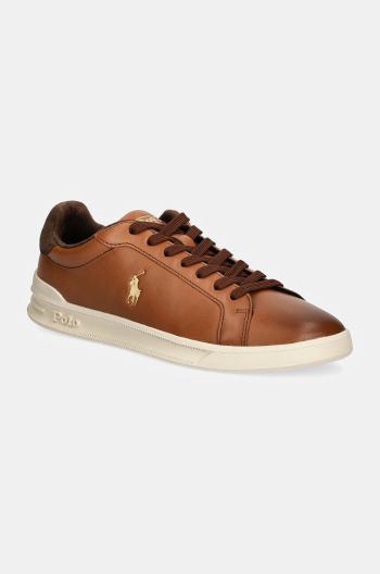 Kožené sneakers boty Polo Ralph Lauren Hrt Ct II hnědá barva, 809892556001