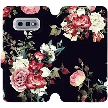 Flipové pouzdro na mobil Samsung Galaxy S10e - VD11P Růže na černé (5903226814435)