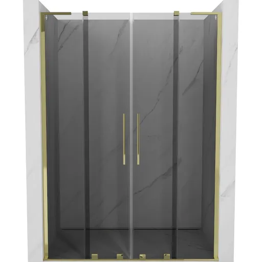 MEXEN/S Velar L Duo posuvné sprchové dveře 140, grafit, zlatá 871-140-003-42-50