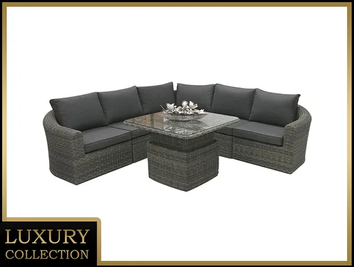 DEOKORK Ratanová modulová sestava BORNEO LUXURY pro 5 osob (šedá)